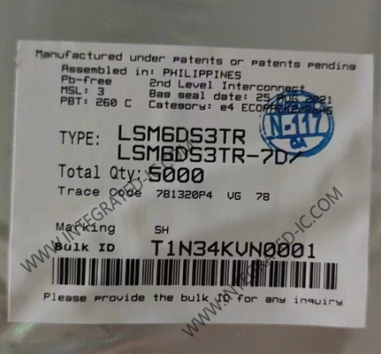 LSM6DS3TR सेंसर IC 1.25mA 6-अक्ष iNEMO जड़ता माप इकाई LGA-14L पैकेज
