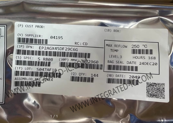 फील्ड प्रोग्राम करने योग्य गेट सरणी EP2AGX45DF29C6G 3.35Mbit FPGA प्रोग्राम करने योग्य लॉजिक चिप