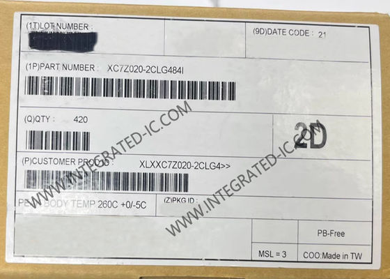 XC7Z020-2CLG484I फील्ड प्रोग्रामेबल गेट एरे FPGA जिसमें 766MHz Zynq-7000 सिस्टम ऑन चिप और 484-CSPBGA पैकेज में 6-इनपुट LUT हैं