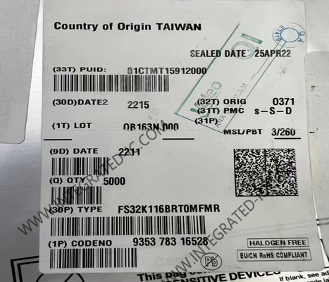 FS32K116BRT0MFMR माइक्रोकंट्रोलर MCU S32K116 48MHz ऑटोमोटिव माइक्रोकंट्रोलर QFN-32