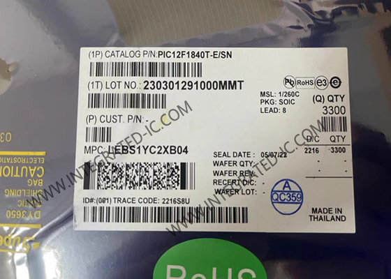 PIC12F1840T-E/SN माइक्रोकंट्रोलर MCU 7KB फ्लैश 32MHz माइक्रोकंट्रोलर XLP तकनीक के साथ