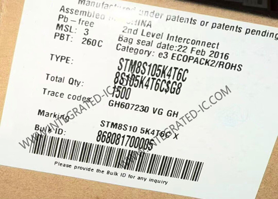 STM8S105K4T6C माइक्रोकंट्रोलर MCU 8-बिट माइक्रोकंट्रोलर IC 16MHz एम्बेडेड MCU LQFP32
