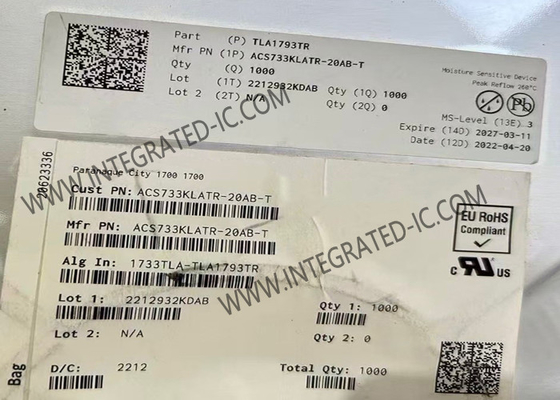 ACS733KLATR-20AB सेंसर IC 1MHz बैंडविड्थ गैल्वानिक रूप से अलग करंट सेंसर IC SOIC-16