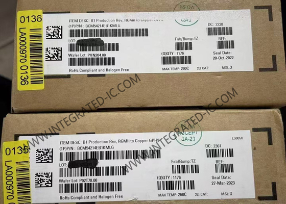 BCM54214EB1KMLG ईथरनेट आईसी एकल पोर्ट RGMII गीगाबिट ईथरनेट ट्रांससीवर QFN68