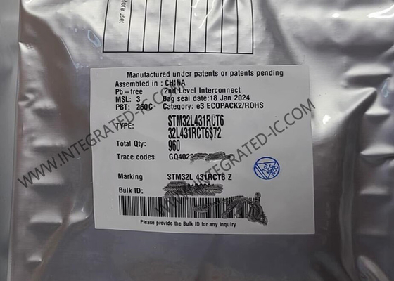 STM32L431RCT6 माइक्रोकंट्रोलर MCU 80MHz 32बिट सिंगल कोर माइक्रोकंट्रोलर IC LQFP64
