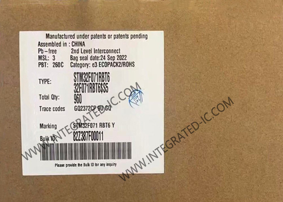 STM32F071RBT6 माइक्रोकंट्रोलर MCU 128KB फ्लैश STM32F0 माइक्रोकंट्रोलर MCU