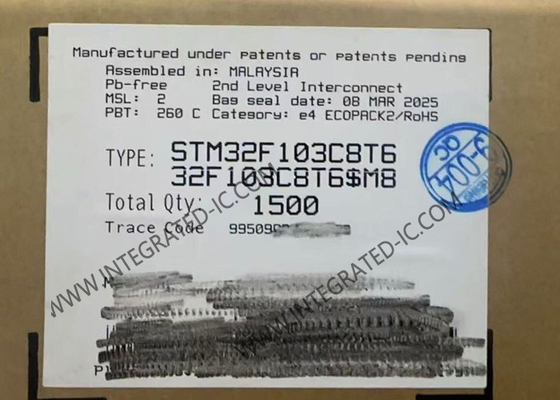 STM32F103C8T6 माइक्रोकंट्रोलर MCU 72MHz 32बिट सिंगल कोर माइक्रोकंट्रोलर IC LQFP48