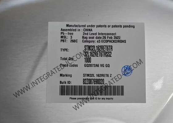 STM32L162RET6TR माइक्रोकंट्रोलर एमसीयू 32MHz 32बिट सिंगल कोर एमसीयू LQFP64 एम्बेडेड एमसीयू