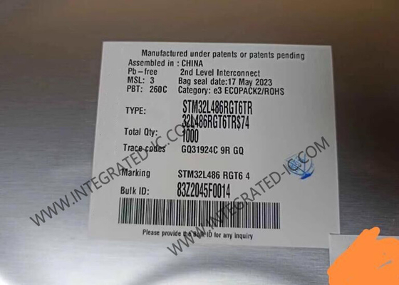 सूक्ष्म नियंत्रक MCU STM32L486RGT6 उच्च प्रदर्शन STM32 अल्ट्रा कम शक्ति MCU 64-LQFP