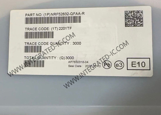 BT आईसी NRF52832-QFAA स्मार्ट 2.4GHz मल्टीप्रोटोकॉल आरएफ सिस्टम ऑन चिप 48-VFQFN पैकेज