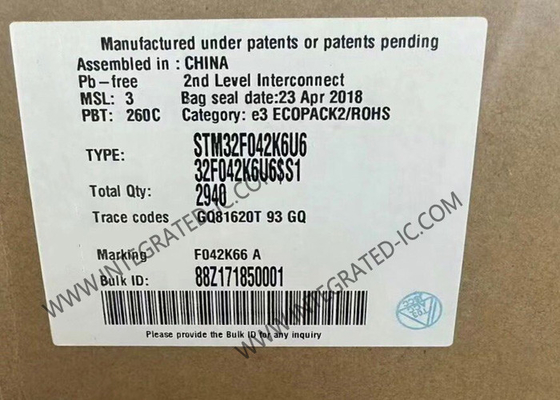 STM32F042K6U6 माइक्रोकंट्रोलर एमसीयू 32बिट सिंगल कोर एमसीयू 48MHz एम्बेडेड एमसीयू