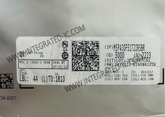 MSP430F5172IRSBR माइक्रोकंट्रोलर MCU 16Bit MCU 25MHz मिश्रित सिग्नल माइक्रोकंट्रोलर