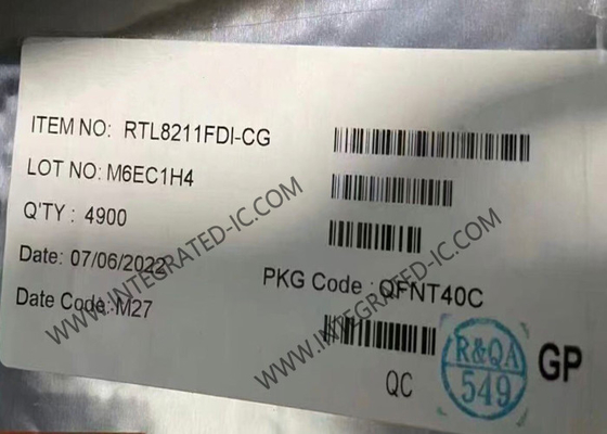 RTL8211FDI-CG ईथरनेट आईसी अत्यधिक एकीकृत 10/100/1000M ईथरनेट ट्रांससीवर