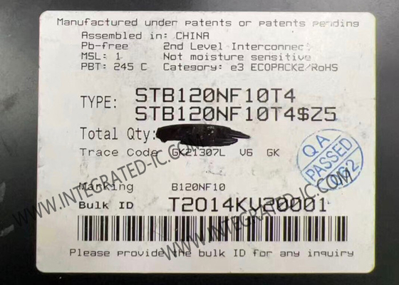 STB120NF10T4 एकीकृत सर्किट चिप 100V 110A स्ट्रिपफेट II पावर MOSFET ट्रांजिस्टर