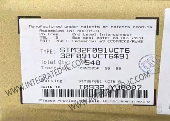 STM32F091VCT6 माइक्रोकंट्रोलर MCU 32-बिट 48MHz ARM कॉर्टेक्स-M0 एम्बेडेड MCU