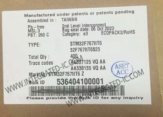 STM32F767IIT6 32-बिट MCU माइक्रो कंट्रोलर, 216MHz गति और एम्बेडेड अनुप्रयोगों के लिए LQFP-176 पैकेज के साथ
