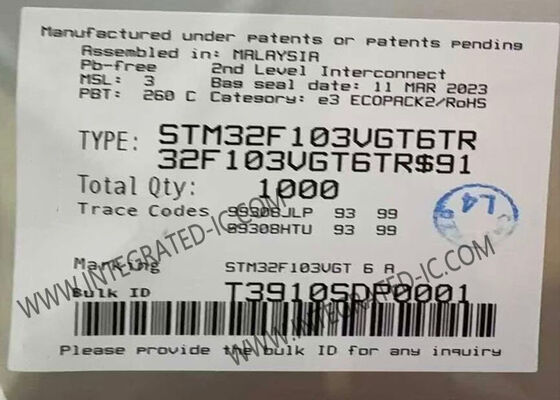 STM32F103VGT6TR माइक्रोकंट्रोलर MCU 1MB फ्लैश माइक्रोकंट्रोलर 32-बिट सिंगल-कोर MCU
