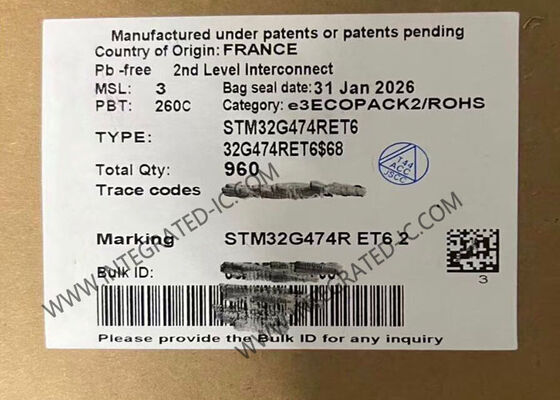 STM32G474RET6 माइक्रोकंट्रोलर एमसीयू 32-बिट 170MHz ARM Cortex-M4F माइक्रोकंट्रोलर