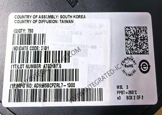 AD9695BCPZRL7-1300 इंटीग्रेटेड सर्किट चिप 14-बिट 1300 एमएसपीएस डुअल एनालॉग-टू-डिजिटल कनवर्टर