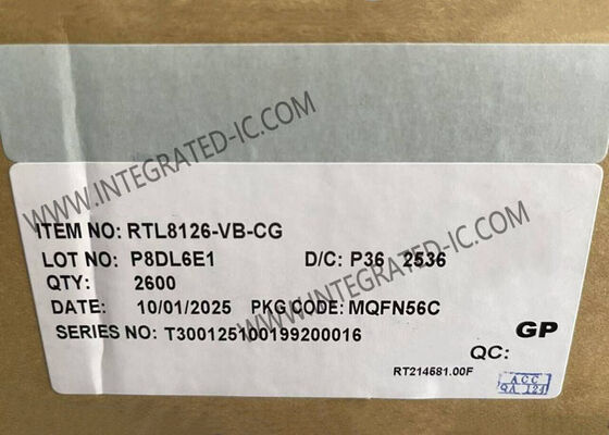 QFN-56 पैकेज के साथ RTL8126-VB-CG ईथरनेट IC हाई स्पीड 5GbE ईथरनेट नियंत्रक