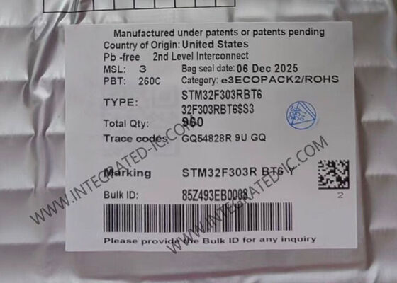 STM32F303RBT6 माइक्रोकंट्रोलर MCU 72 MHz 128KB फ्लैश एम्बेडेड MCU LQFP-64