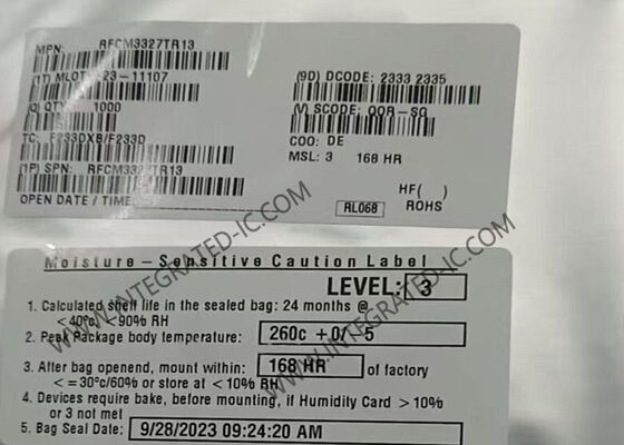 RFCM3327TR13 वायरलेस कम्युनिकेशन मॉड्यूल 45MHz से 1.218GHz पावर डबलर एम्पलीफायर