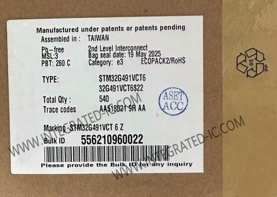 STM32G491VCT6 माइक्रोकंट्रोलर MCU 170MHz तक 32-बिट ARM कॉर्टेक्स-M4 MCU LQFP-100